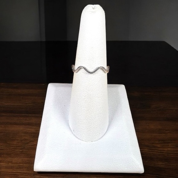 Silver Wavy Ring 925 Sterling Silver, Stacking Ring - Picture 1 of 5